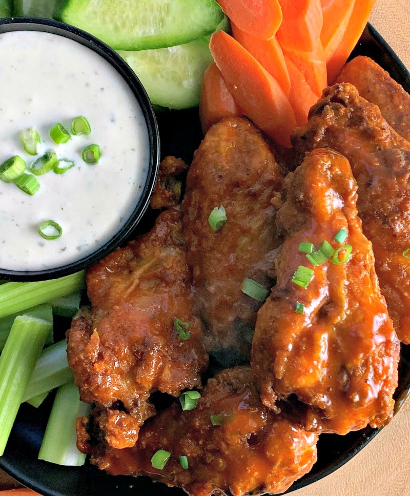 Chicken wings with Ranch & Carrot & Celery sticks