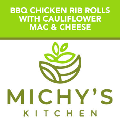 BBQ chicken Rib rolls with cauliflower Mac & cheese