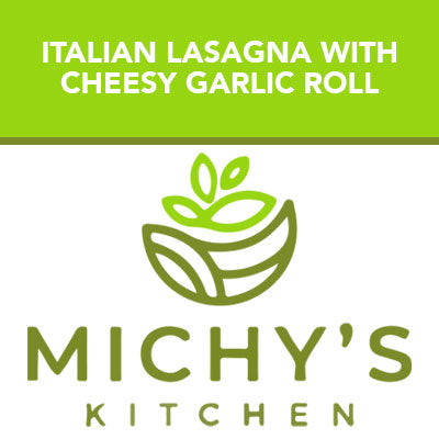 Italian lasagna with cheesy garlic roll