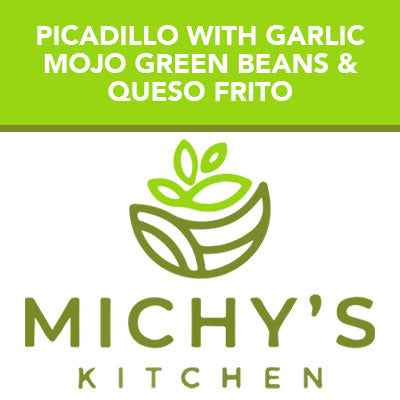 Picadillo with garlic mojo green beans & queso Frito